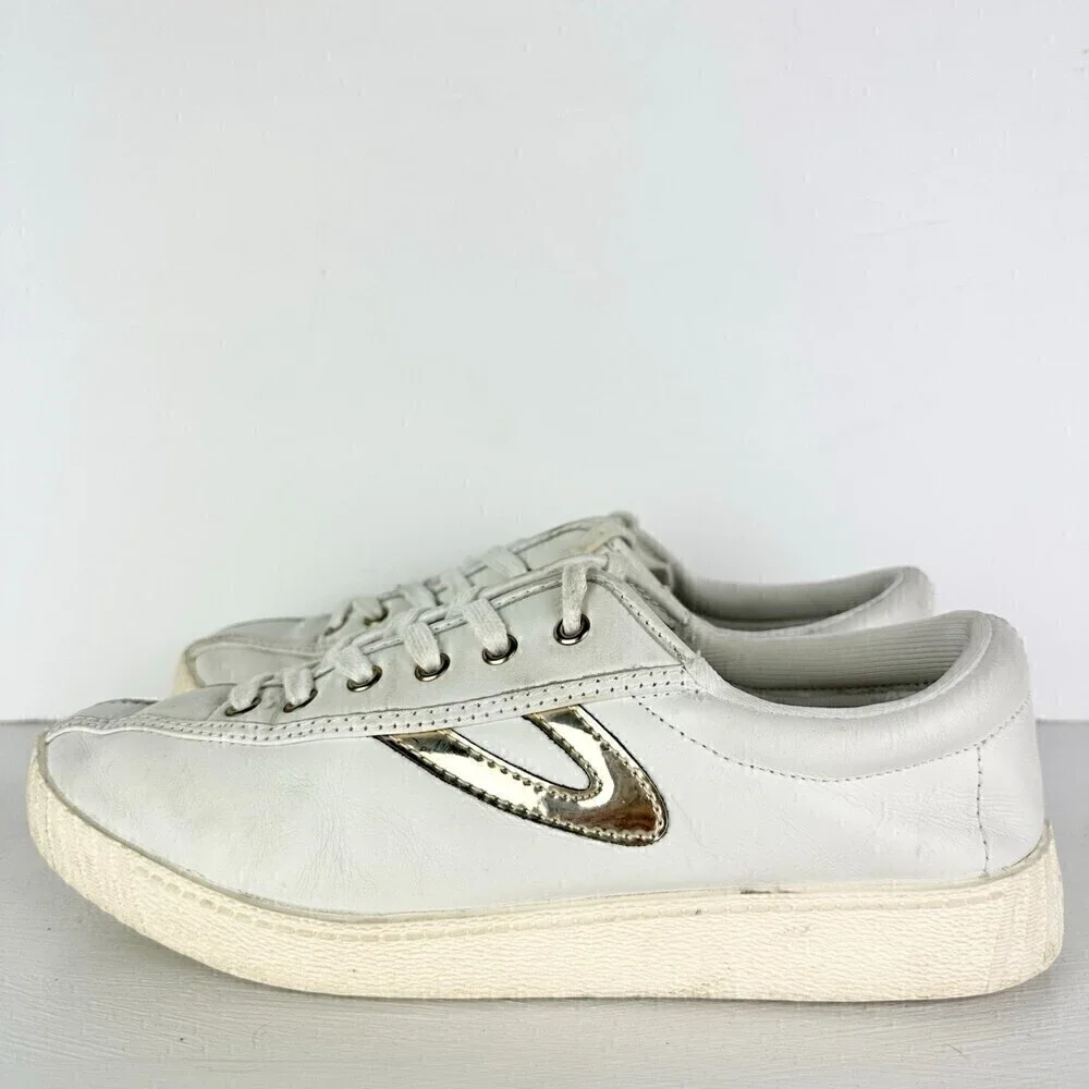 Tretorn Nylite Plus Leather Sneakers White Women's Size 7.5